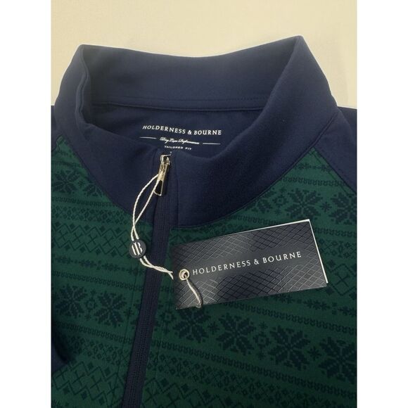 Other - NWT Holderness & Bourne The Robinson 1/4 Zip Performance Pullover Blue Green XXL